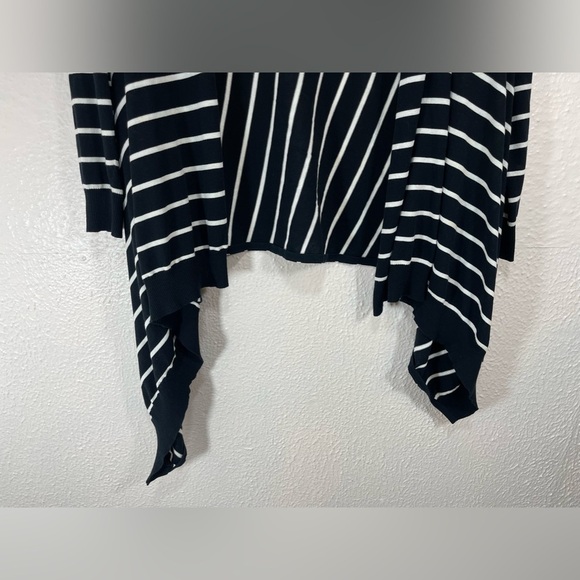 Lafayette 148 New York Striped Asymmetrical Cardigan Medium Minimalist Chic - Picture 6 of 10